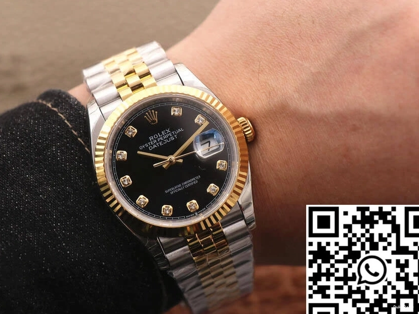 Black Diamond EW M126233-0021 Factory Datejust Rolex Dial 1212
